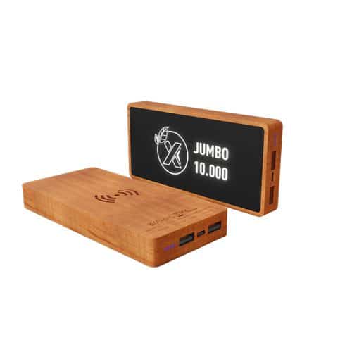 Powerbank bois logo led idées cadeaux clients fin d’année