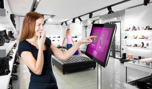 ecran publicitaire tactile magasin