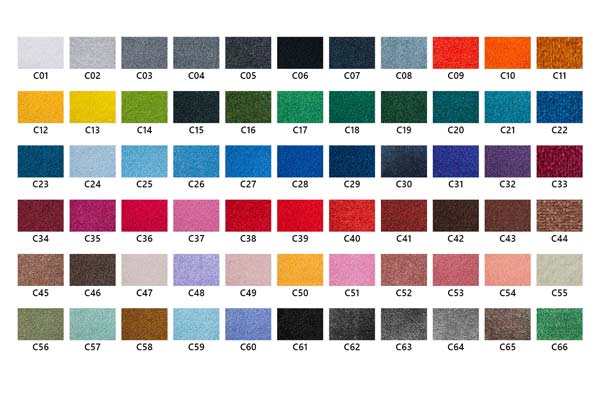 Couleurs standards pour personnaliser son tapis
