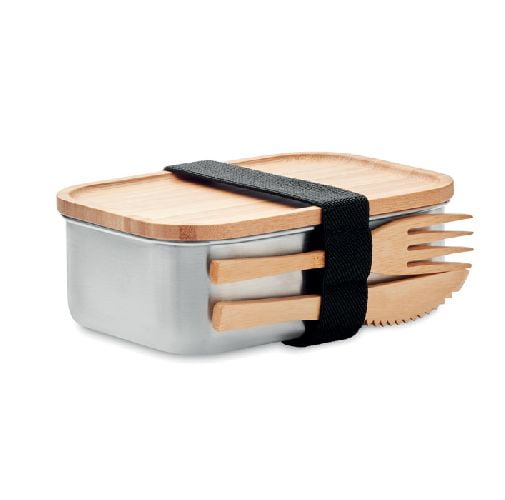 Boite à lunch en bois et acier inox