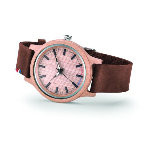 montre cadran bois personnalisee