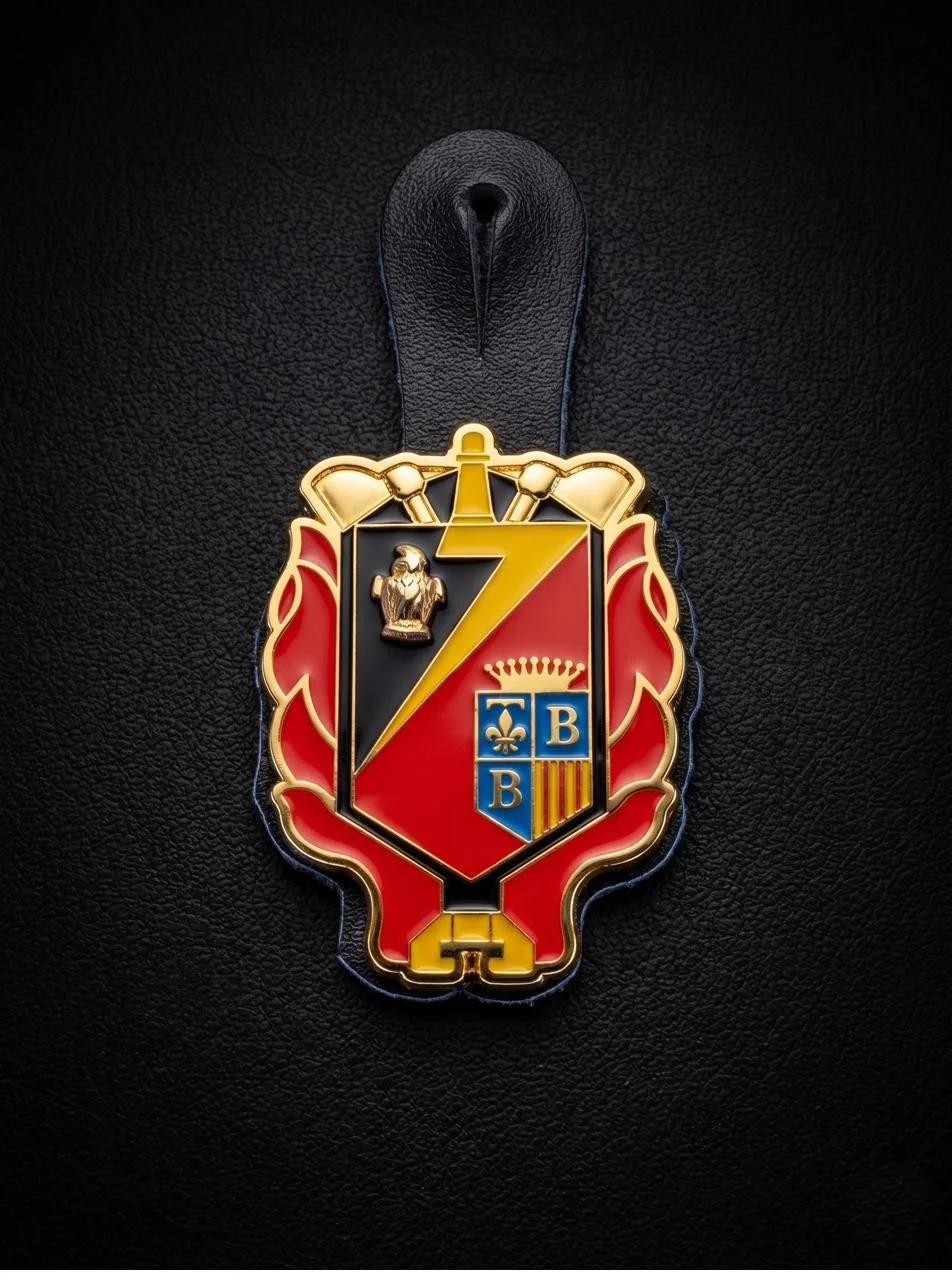 Insigne UIISC 7 Sécurité Civile, aujourd’hui 7e RIISC, en zamac émaillé relief 3D, réalisé par Promosapiens Aix-en-Provence