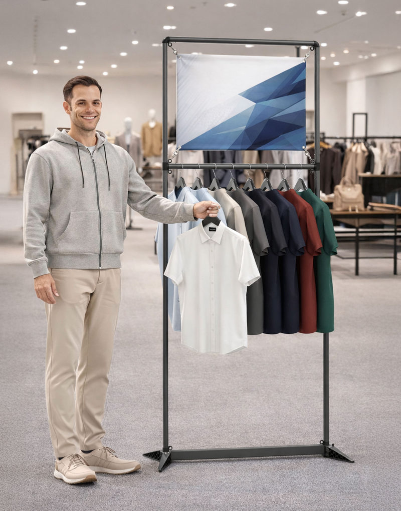 Portant nomade textile 85 x 200 cm pour salons, Aérowear 085