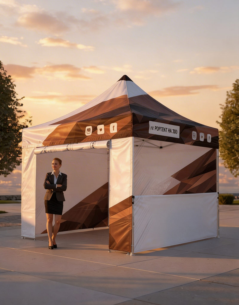 Tente pliante aluminium personnalisable, gamme POPTENT HA