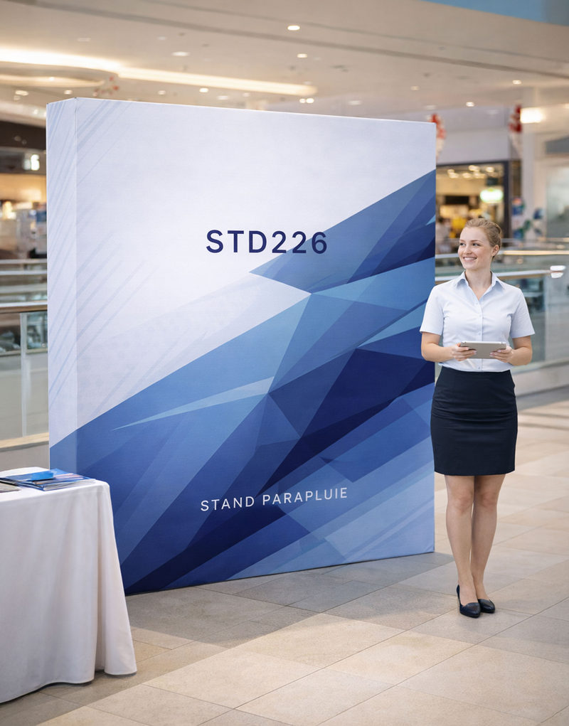Stand parapluie Velcro personnalisable, gamme STD