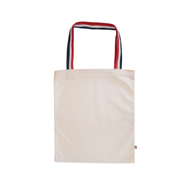 Totebag publicitaire coton bio 280 g/m² JAVAMARIE anses tricolores, fabriqué en France