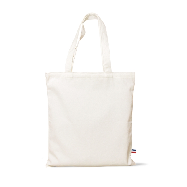 Totebag publicitaire coton 280 g/m² JAVAMARIE naturel anses assorties, confectionné en France