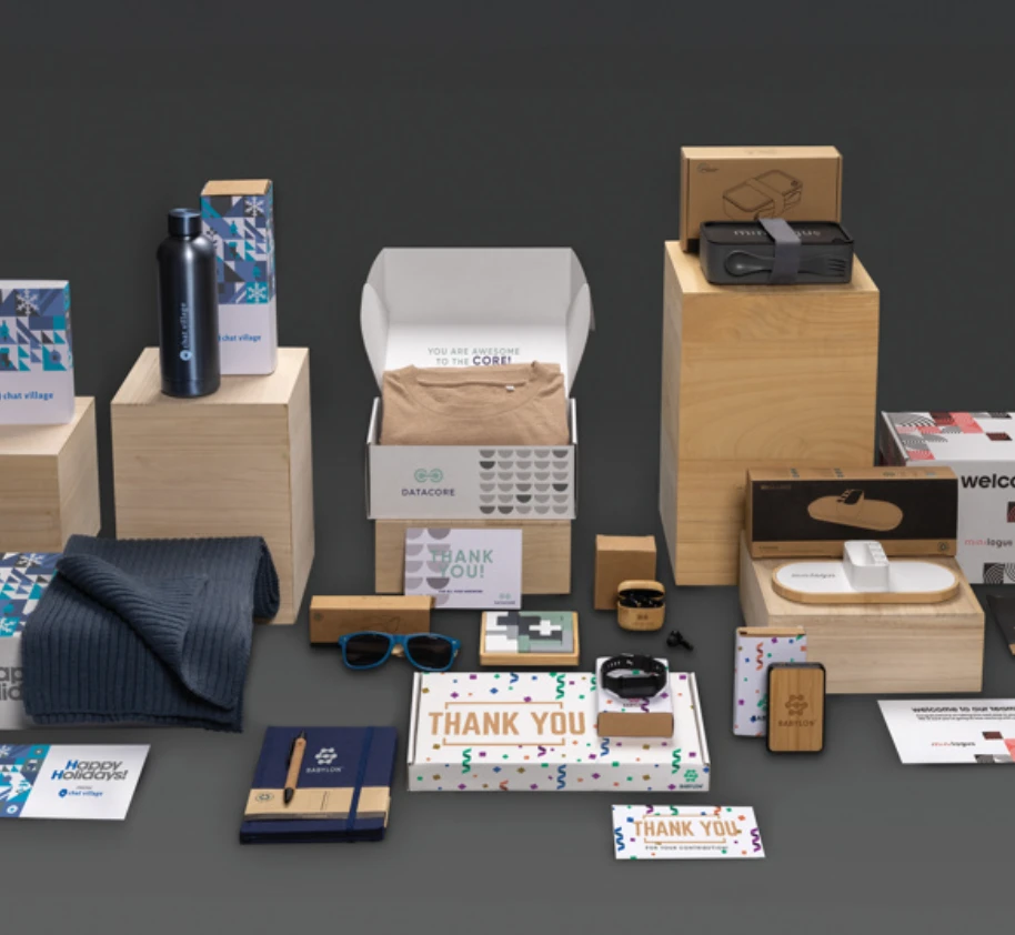 Coffret cadeau client personnalisé MyBoXD au logo d'entreprise
