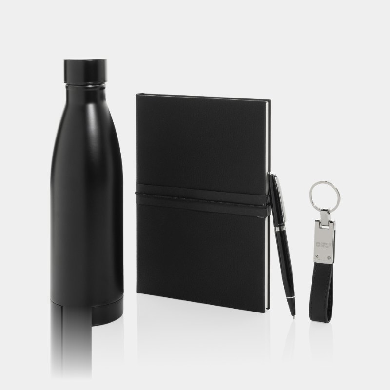 Set cadeau deluxe avec bouteille Swiss Peak personnalisable au logo