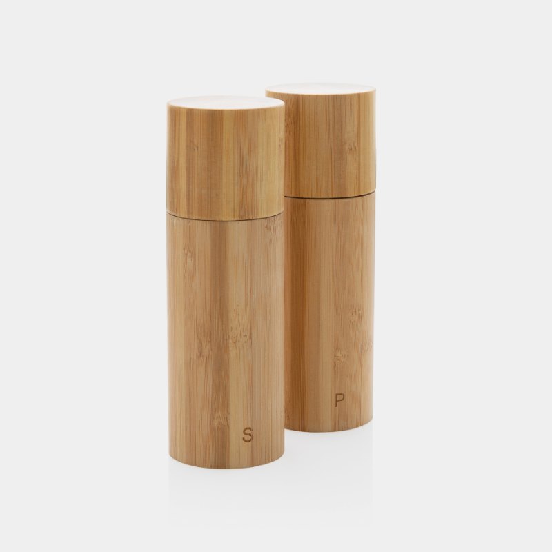 Set sel et poivre en bambou Ukiyo personnalisable au logo