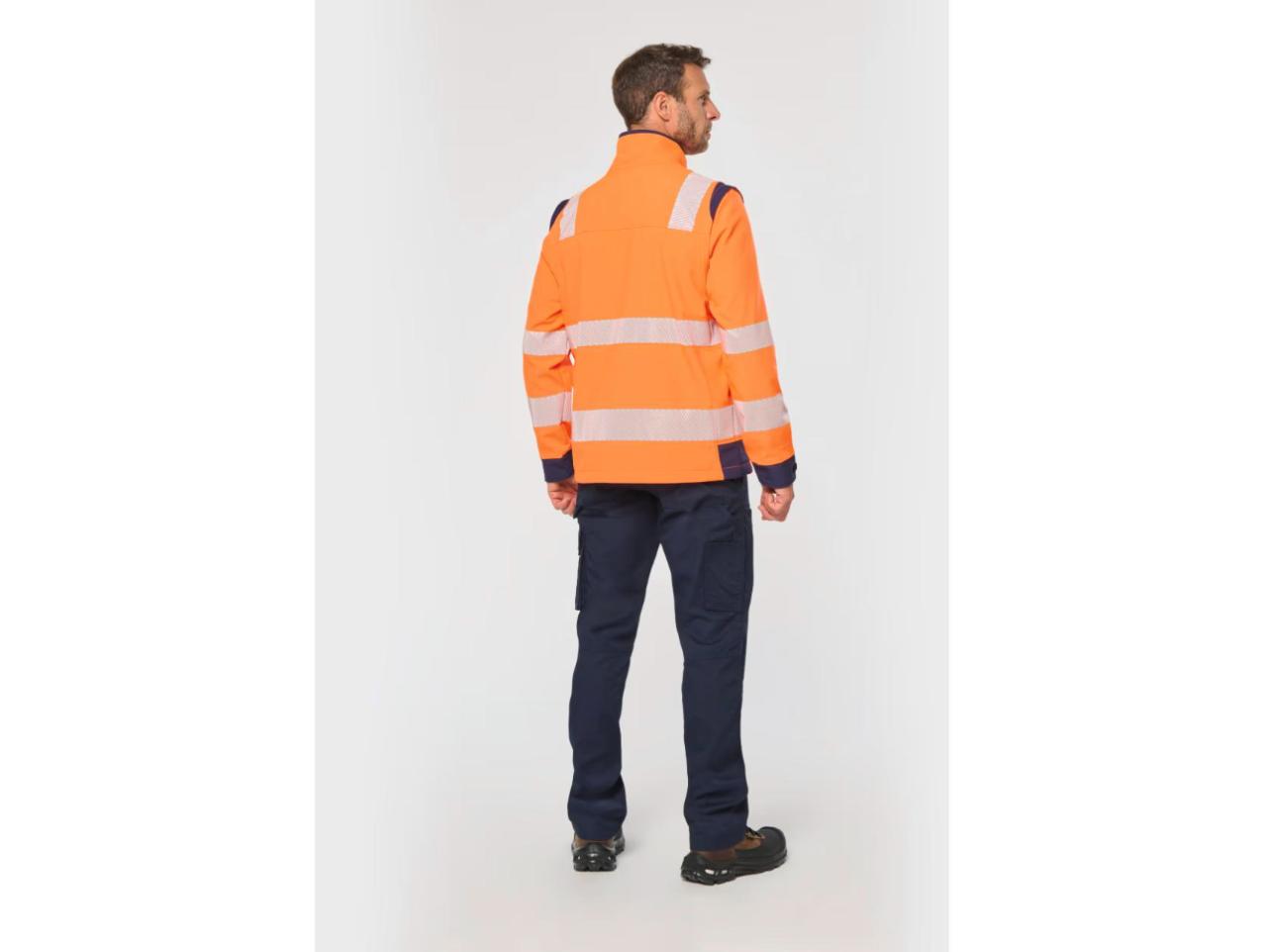 Veste softshell haute visibilité de sécurité WK460 personnalisable, vue de dos