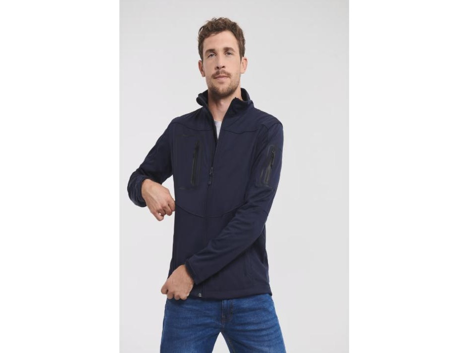 Veste softshell premium sport et outdoor Russell RU520M personnalisable, vue de face
