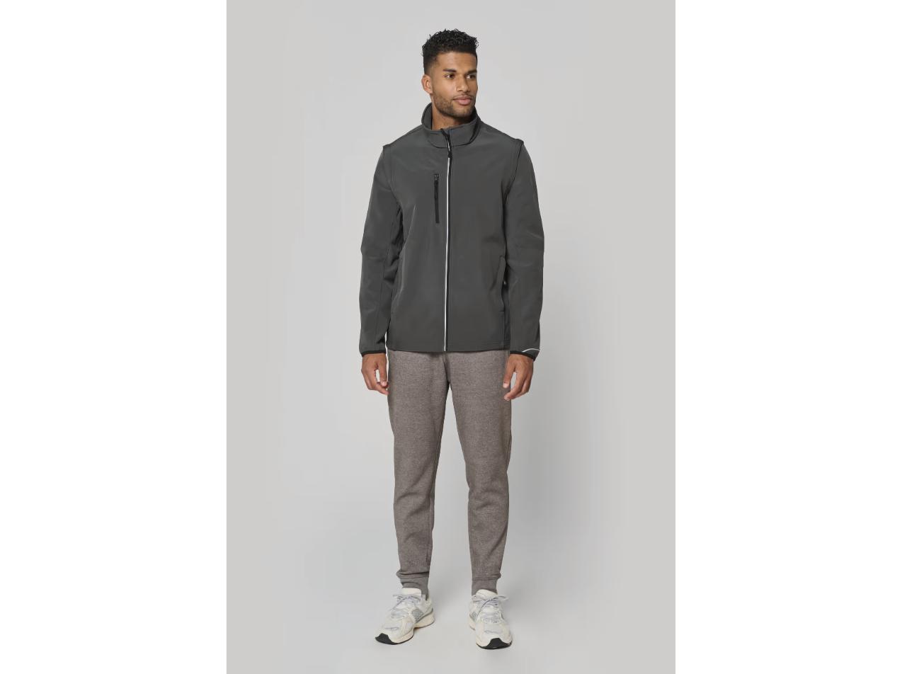 Veste softshell sport à manches amovibles PA323 personnalisable, vue de face
