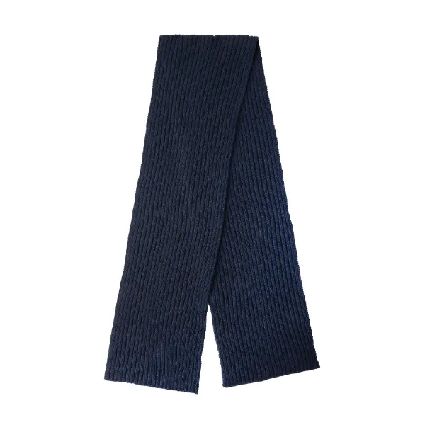 Écharpe tricotée Polylana bleu marine personnalisée avec logo brodé
