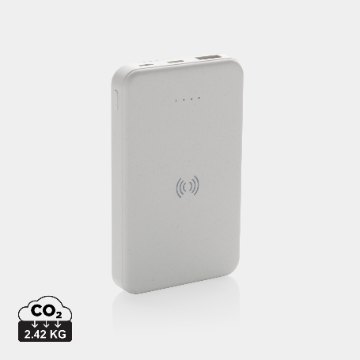 Powerbank 5 000 mAh avec induction 5 W en plastique recyclé RCS personnalisable