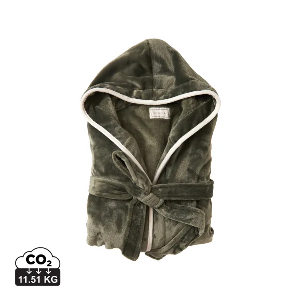 VINGA Peignoir de luxe en peluche RPET GRS Louis taille S-M personnalisable avec votre logo