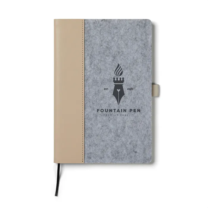 Carnet en feutre recyclé VINGA Albon avec logo personnalisé, zone 60 × 150 mm