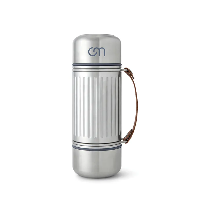 Gourde Explorer Duo 1 L Black+Blum avec logo personnalisé, zone 30 × 25 mm sur le couvercle