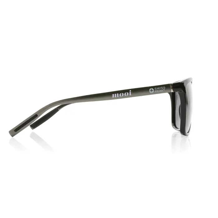 Lunettes de soleil polarisées Swiss Peak avec logo personnalisé, zone 25 × 3 mm sur la branche