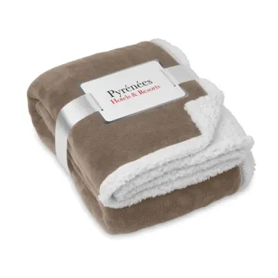 Plaid sherpa Zermatt personnalisé avec étiquette imprimée