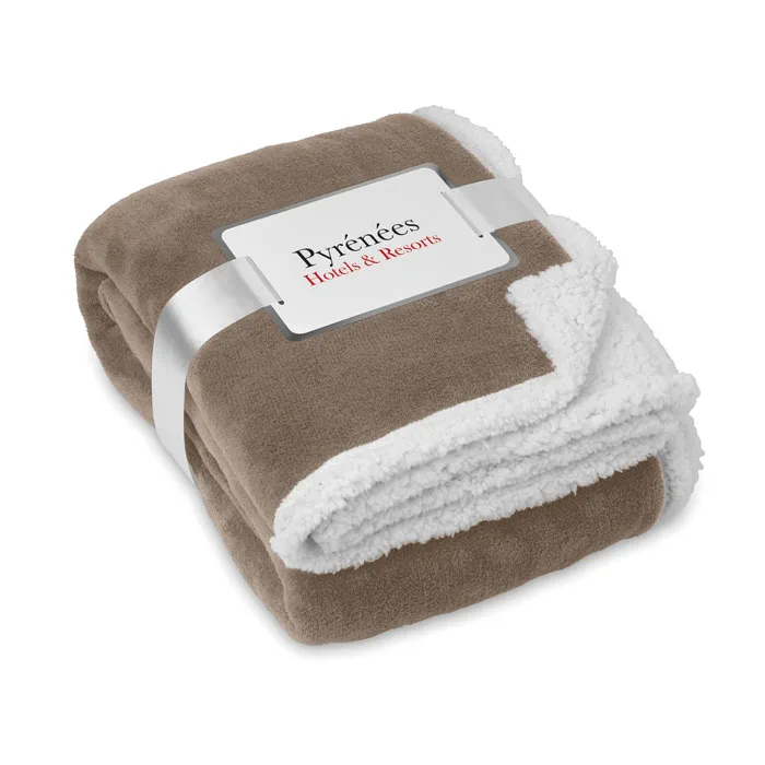Plaid sherpa Zermatt personnalisé avec étiquette imprimée