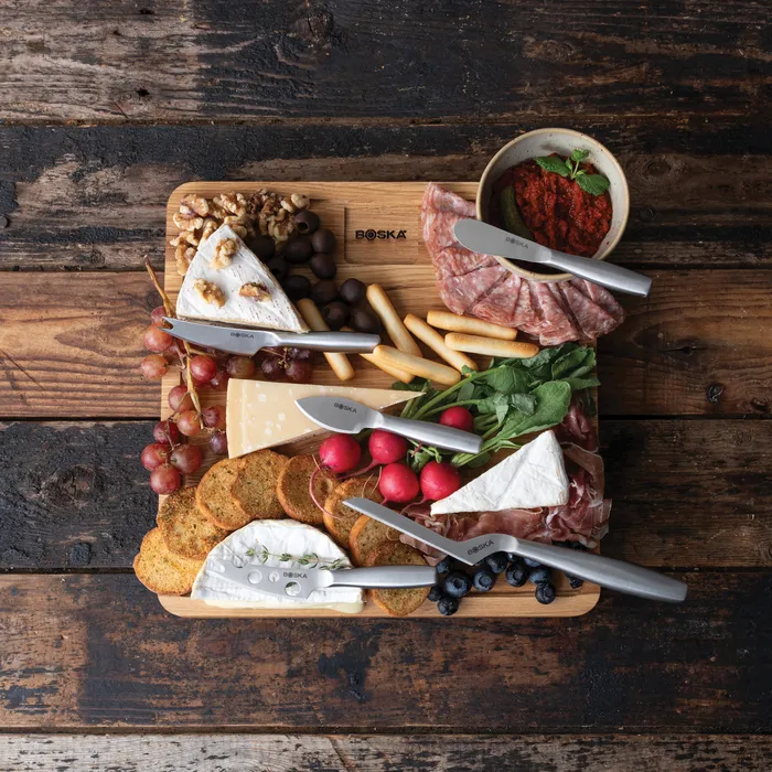 Set à fromage Boska Ultime, petit modèle avec logo personnalisé, zone 80 × 65 mm sur la planche
