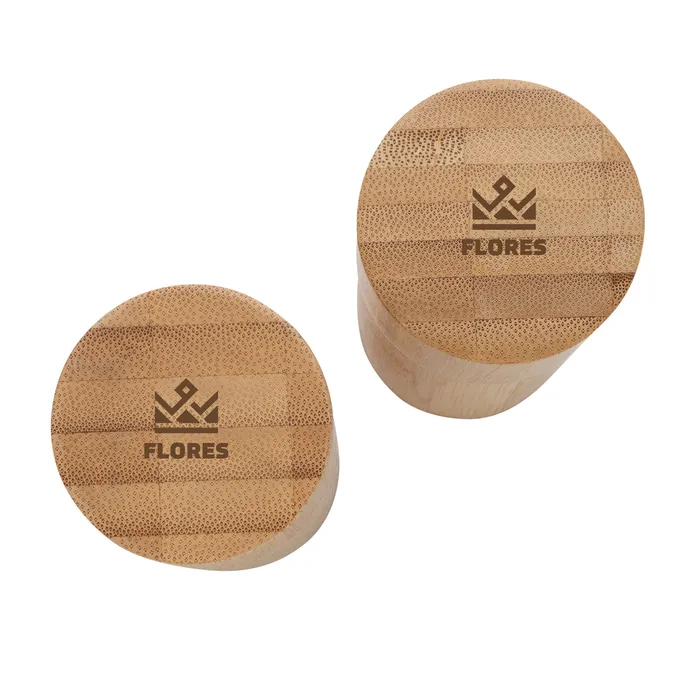 Set sel et poivre en bambou Ukiyo personnalisé, cadeau d'affaires