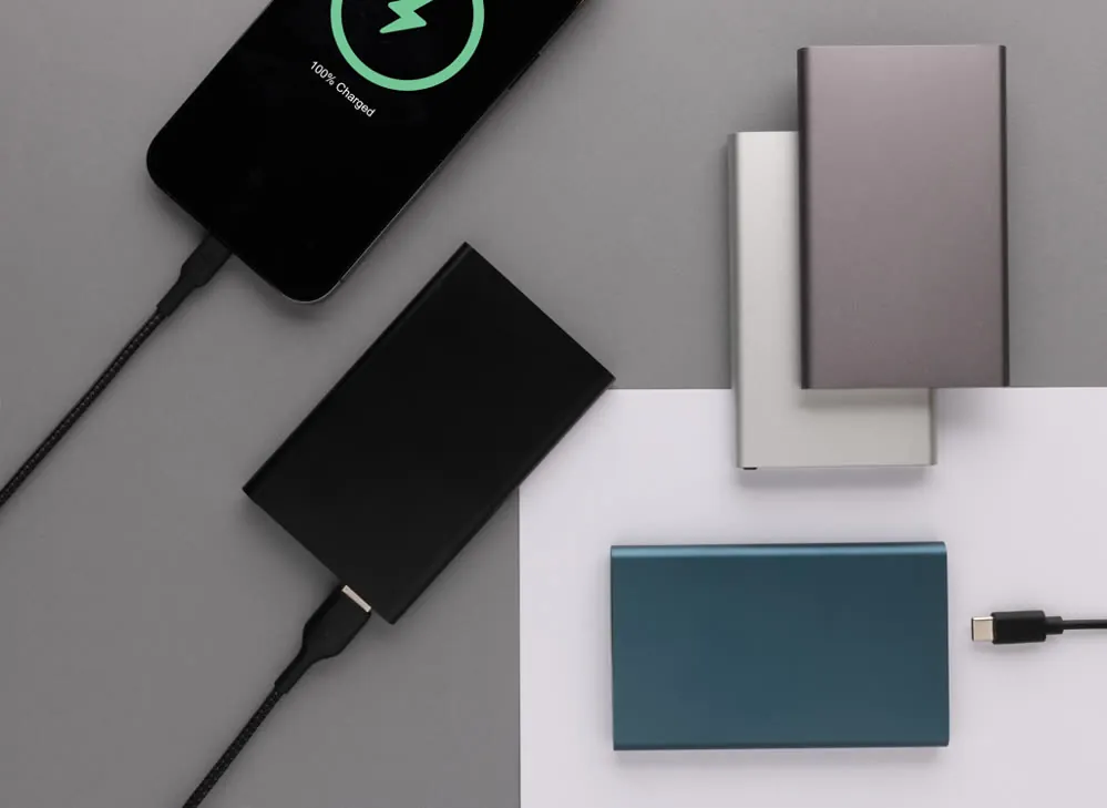Powerbank 4000mAh en plastique recyclé/aluminium RCS